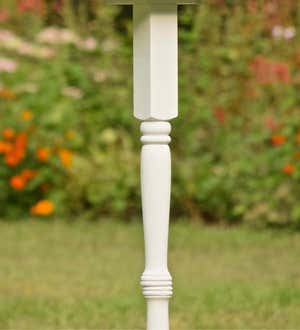 Autumn Daze Wooden Birdhouse and Pedestal Pole Set
