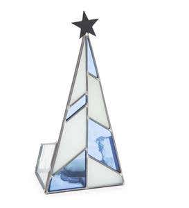 Blue Stained Glass Modern Christmas Tree Candle Holder
