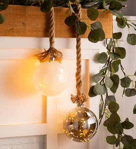 Glass Indoor Star Light With Hanging Rope and Integrated Timer