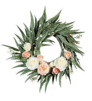 Everlasting Rose and Peony Floral Wreath