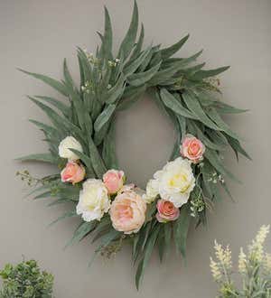 Everlasting Rose and Peony Floral Wreath