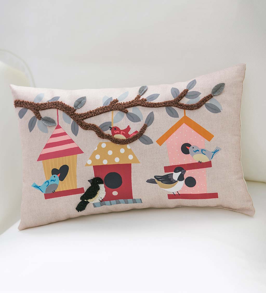 Birdhouse Lumbar Throw Pillow