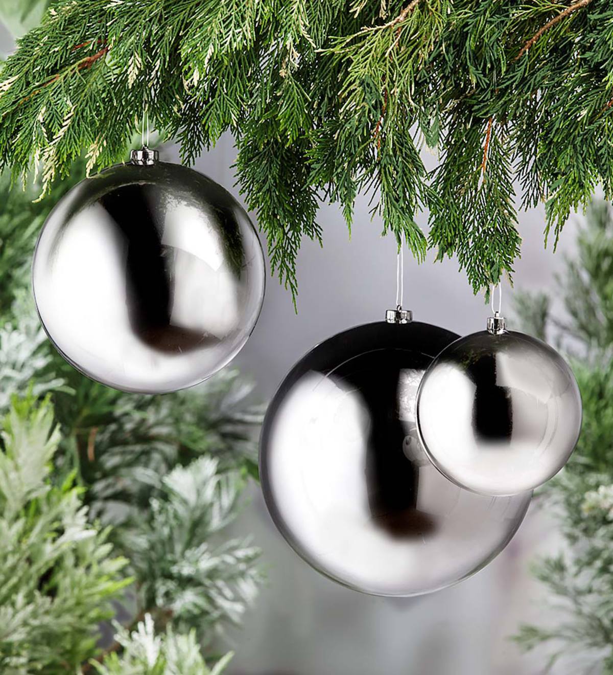 Oversized Shatterproof Christmas Ball Ornaments, Set of 3