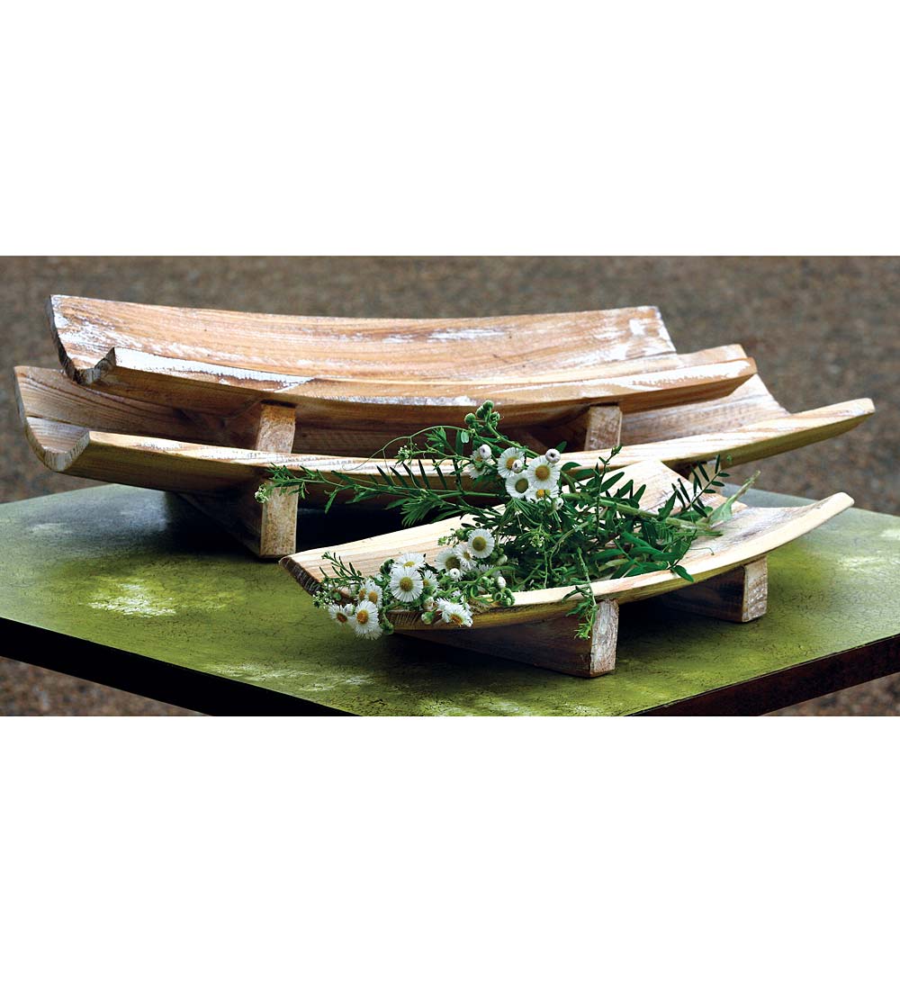 Wooden Rectangular Trays, Set of 3