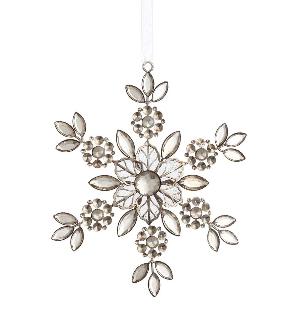 Jeweled Metal Snowflake Ornament | Plow & Hearth