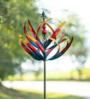 Multicolor Lotus Metal Wind Spinner