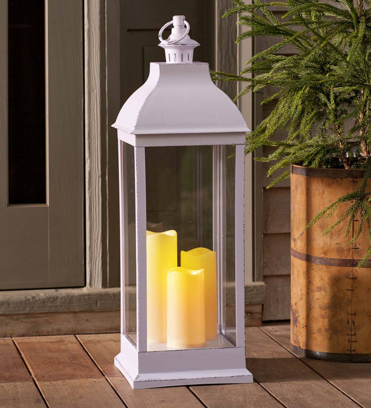 Outdoor Lantern with LED Candles