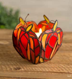 Stained Glass Apple Votive Candle Holder