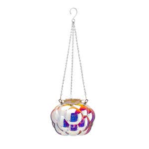 Hanging Bubbles Solar Iridescent Glass Light with 16" Hanging Chain