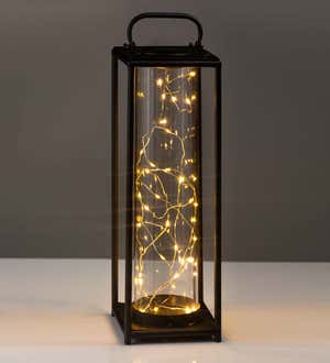 Glass Firefly Solar Lantern With String Lights