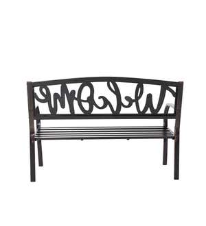 Welcome Metal Garden Bench