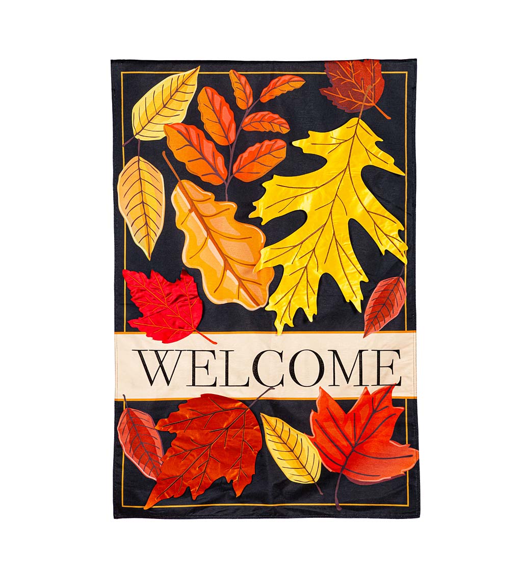 Fall Leaves Welcome Estate Flag