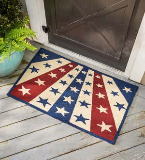 Indoor/Outdoor Stars & Stripes Polypropylene Hooked Rug