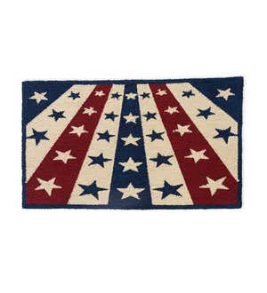 Indoor/Outdoor Stars & Stripes Polypropylene Hooked Rug