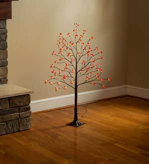 4'H Indoor/Outdoor Electric Lighted Pine Cone and Red Berry Tree; 72 lights