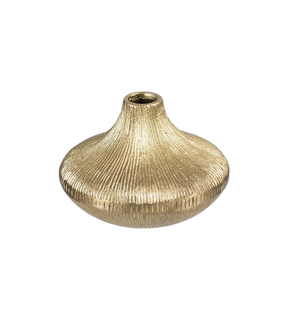 Gold Metal Gilded Bud Vase