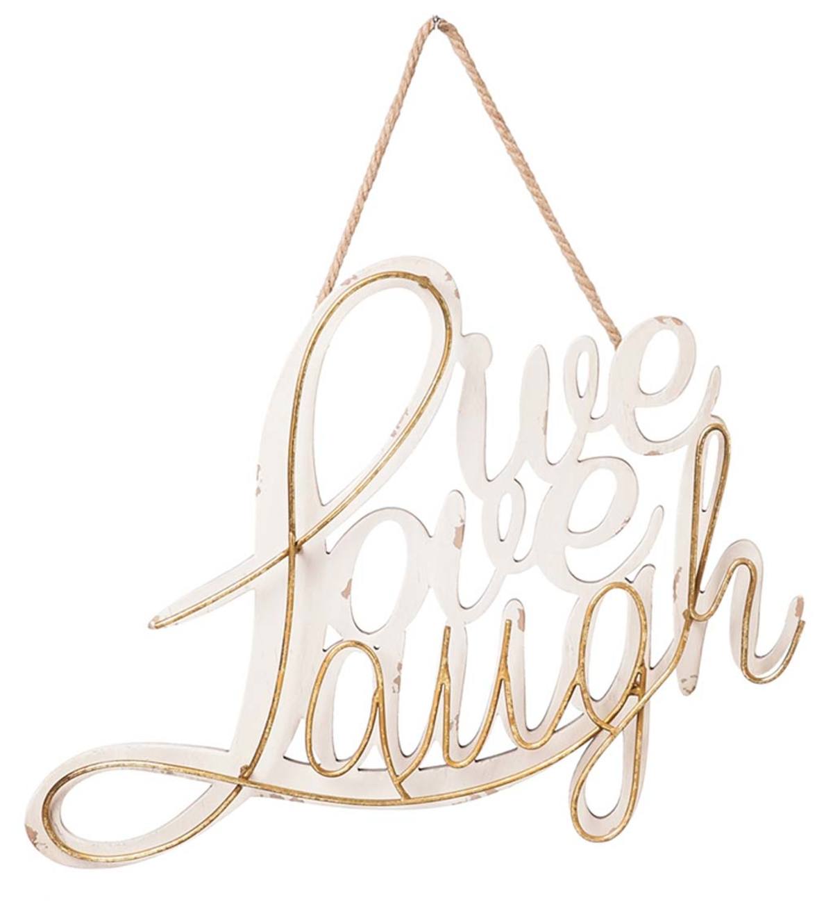 Live Love Laugh Wood & Metal Hanging Wall Art