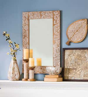 Hand Carved Mango Wood Mirror