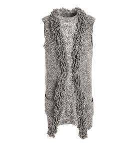 Fringed Vest - Gray - One Size Fits Most