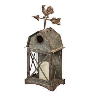 Galvanized Metal Barn Shaped Candle Holder
