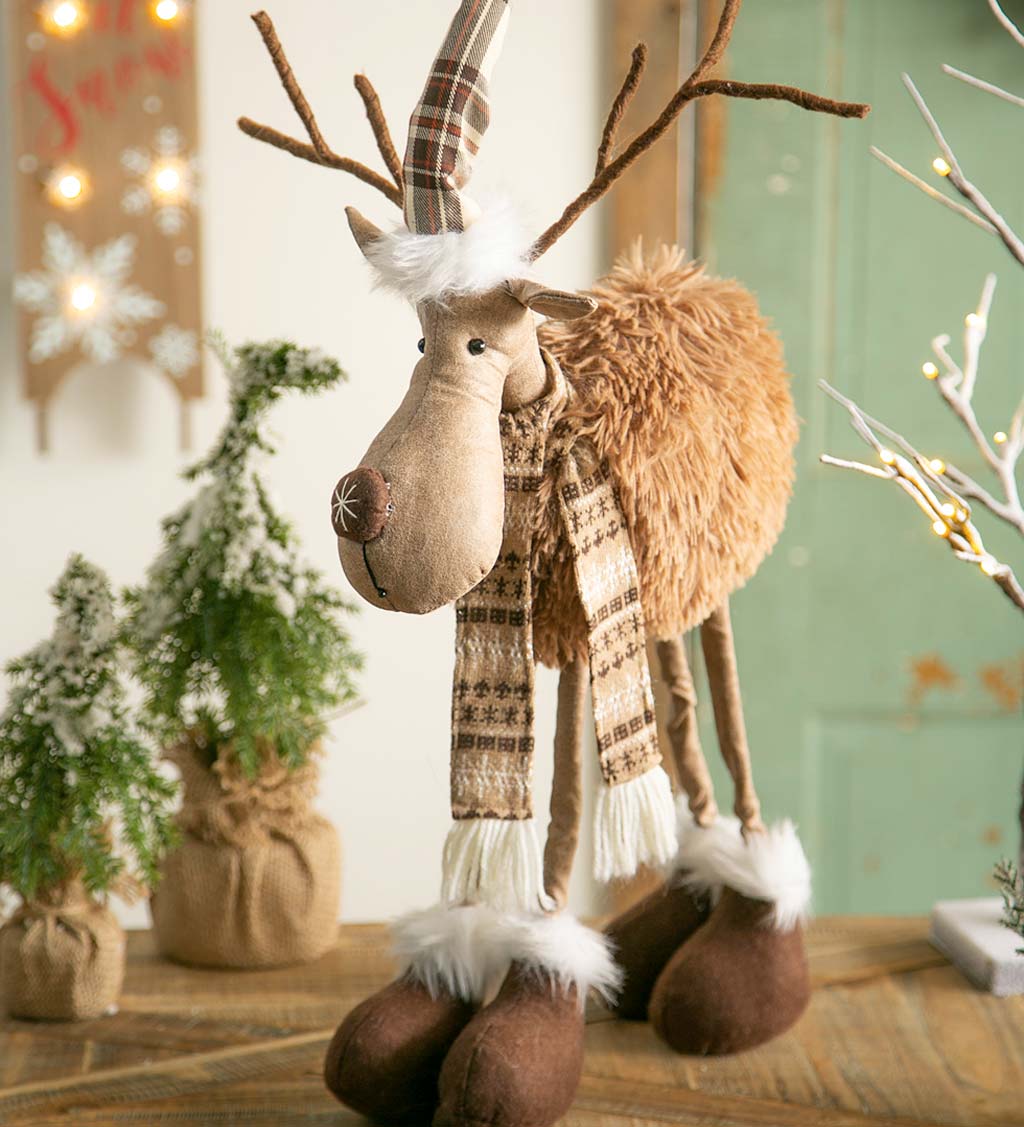 Snowflake Reindeer with Wintry Outerwear Decor