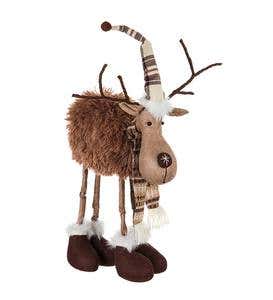 Snowflake Reindeer with Wintry Outerwear Decor