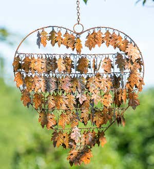 Heart-Shaped Oak Leaf Wind Chime