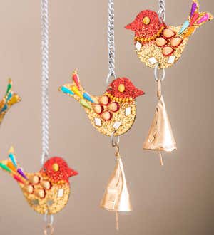 Beaded Metal Pollinator Wind Chime