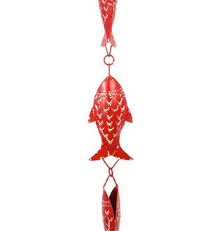 Double Sided Red Fish Rain Chain