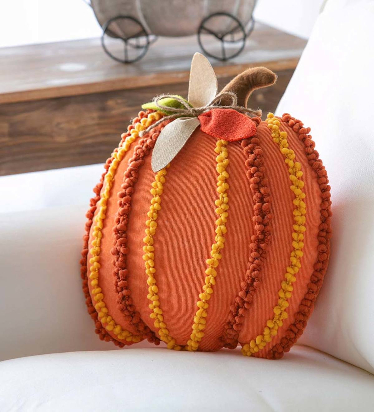 Pumpkin Shaped Textured 3D Pillow