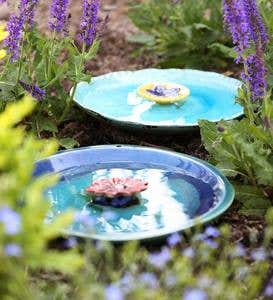 Colored Flower Ceramic Bee Bath