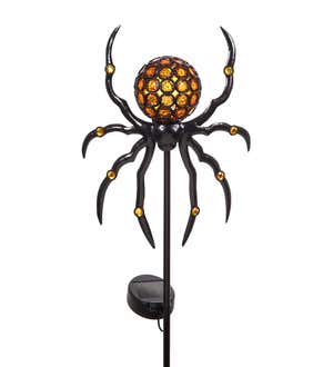 Solar Spider Halloween Garden Stake