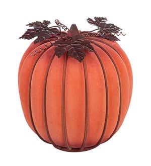 Lighted Glass Pumpkins, Set of 2