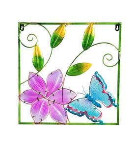 Butterfly Metal and Glass Framed Wall Art