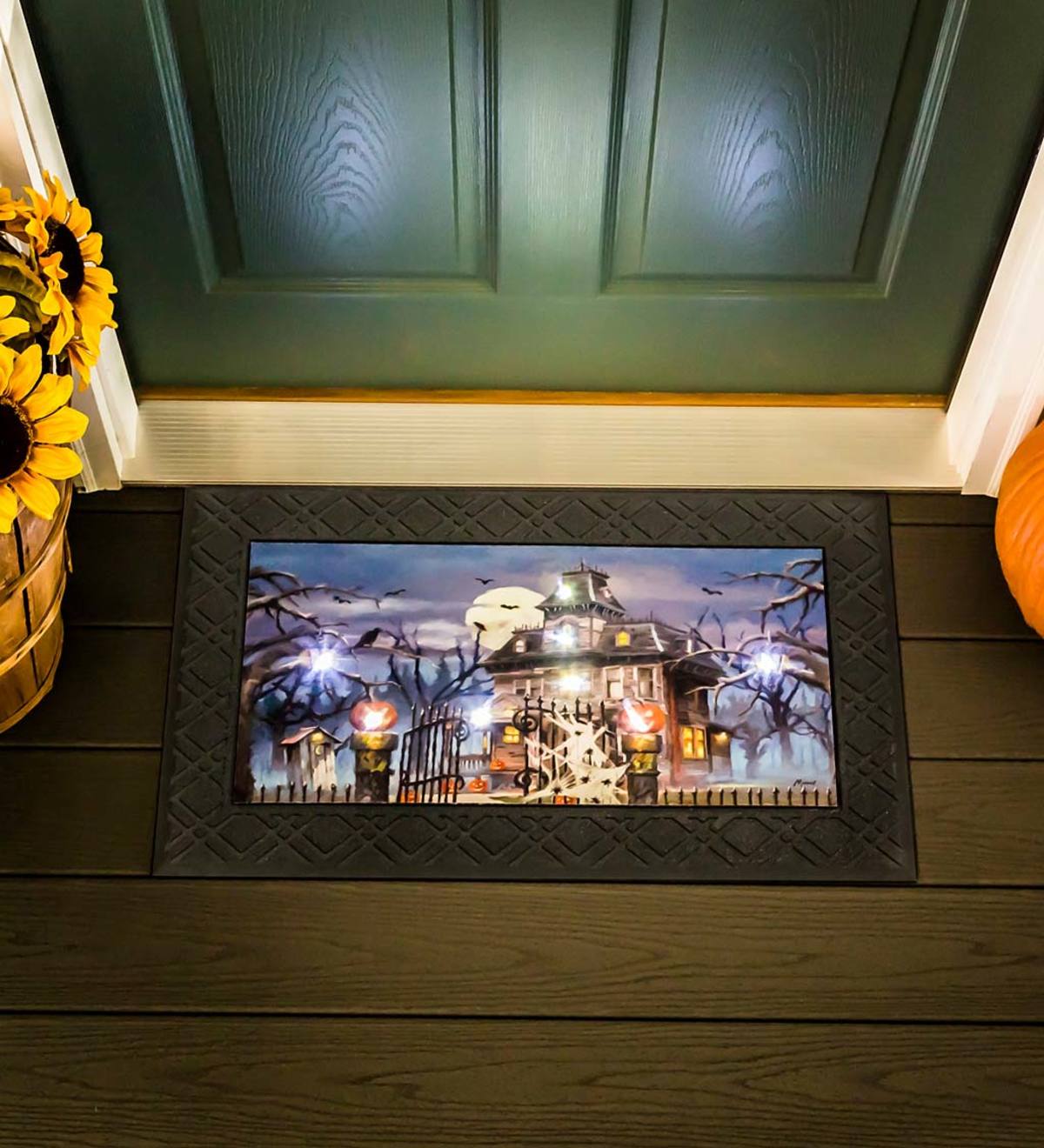 Halloween Haunted House LED Light-Up Musical Door Mat