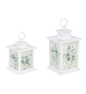 LED Floral Lantern, Set of 2