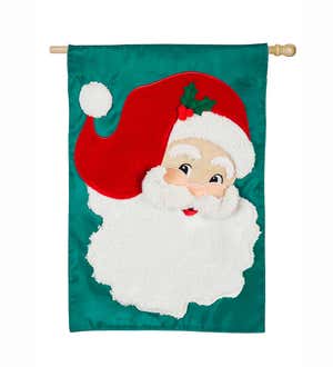 Jolly St. Nick Applique House Flag