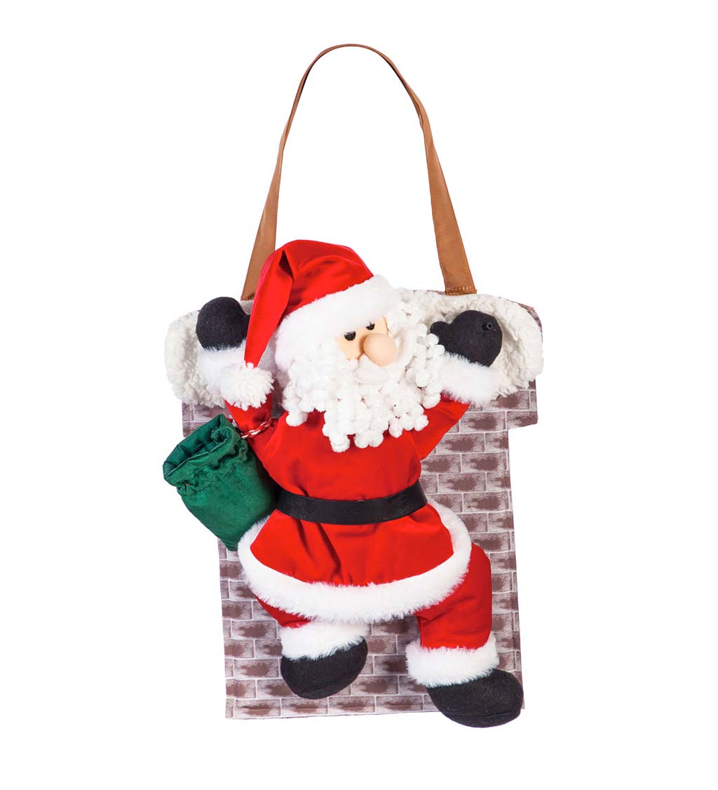 Santa Claus Climbing the Chimney Motion-Activated Door Décor