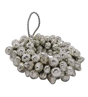 Double-Sided Silver Glass Ornament Wreath