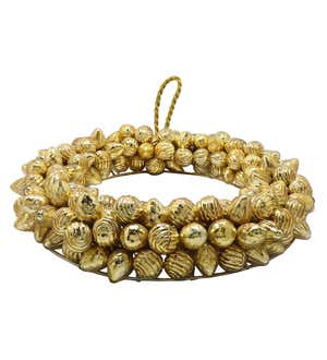 Golden Glass Ornament Wreath