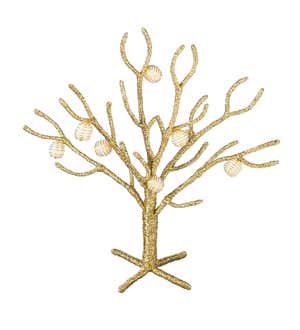 Metallic Holiday Trees with Ornaments, Set of 4