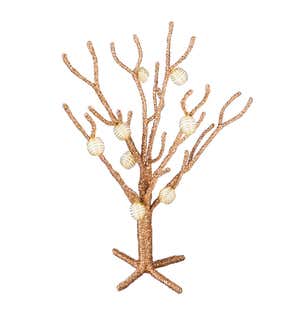 Metallic Holiday Trees with Ornaments, Set of 4