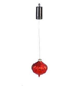 Indoor/Outdoor Lighted Shatterproof Hanging Ball and Onion Ornaments, Set of 2