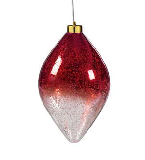 Indoor/Outdoor Lighted Shatterproof Hanging Holiday Ombre Ornaments, Set of 4