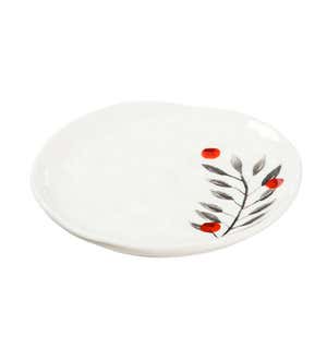 Yuletide Ceramic Appetizer Plates, Set of 4