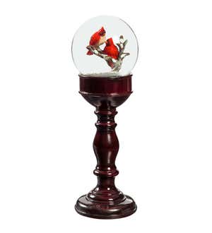 Cardinal Snow Globes on Pedestals, Set of 3