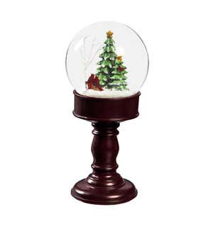 Cardinal Snow Globes on Pedestals, Set of 3