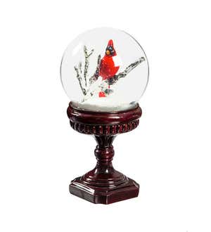 Cardinal Snow Globes on Pedestals, Set of 3