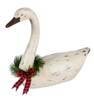 Holiday Swan Statuary, Set of 2
