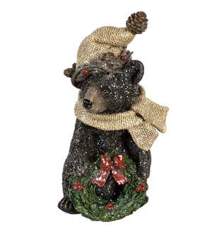 Woodland Holiday Glitter Bears, Set of 3